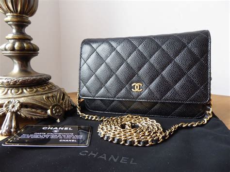 chanel black wallet on gold chain|Chanel wallet on chain classic.